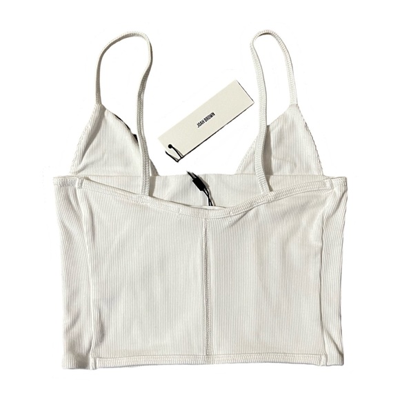 Joah Brown Triangle Cut Cami in White FlexRib - NWT - Picture 3 of 5